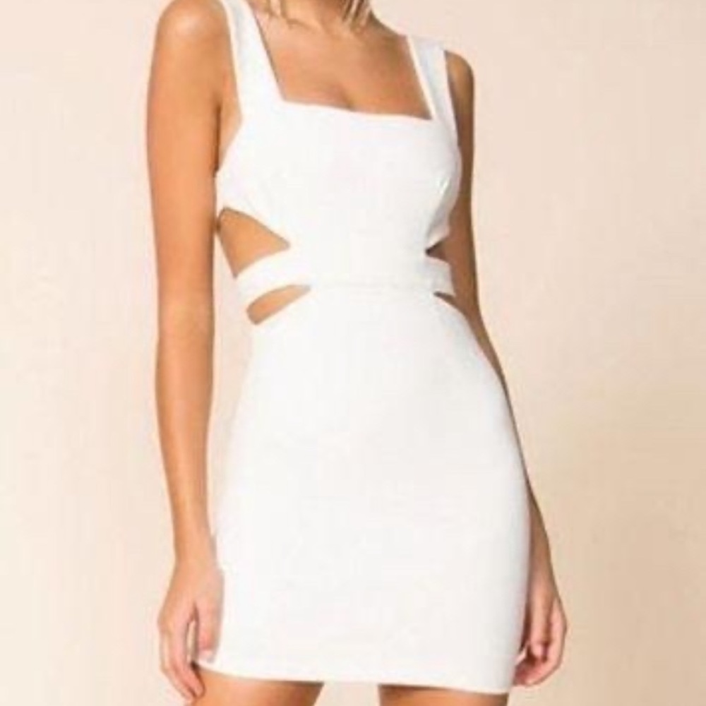 Superdown White Cutout Mini Dress